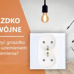 Białe podwójne gniazdko elektryczne z narzędziami: śrubokrętami i kombinerkami.