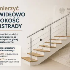 Jak prawidłowo mierzyć wysokość balustrady schodowej. Wymiary zgodne z prawem budowlanym.