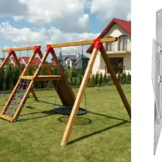 Solidna kotwa do sufitu, idealna do stabilizacji placu zabaw na trawniku.