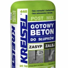 Worek gotowego betonu Kreisel do słupków, z instrukcją "Zasyp Zalej".