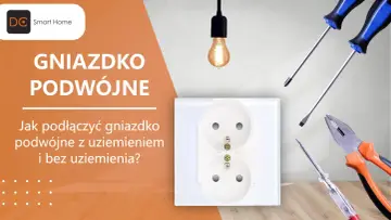 Białe podwójne gniazdko elektryczne z narzędziami: śrubokrętami i kombinerkami.